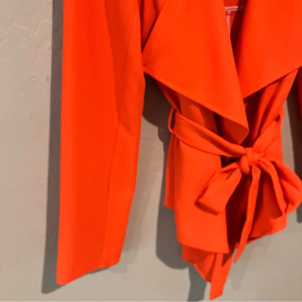 Vince Camuto Orange Tie Open Front Blazer Jacket Size 8 - Picture 2 of 11